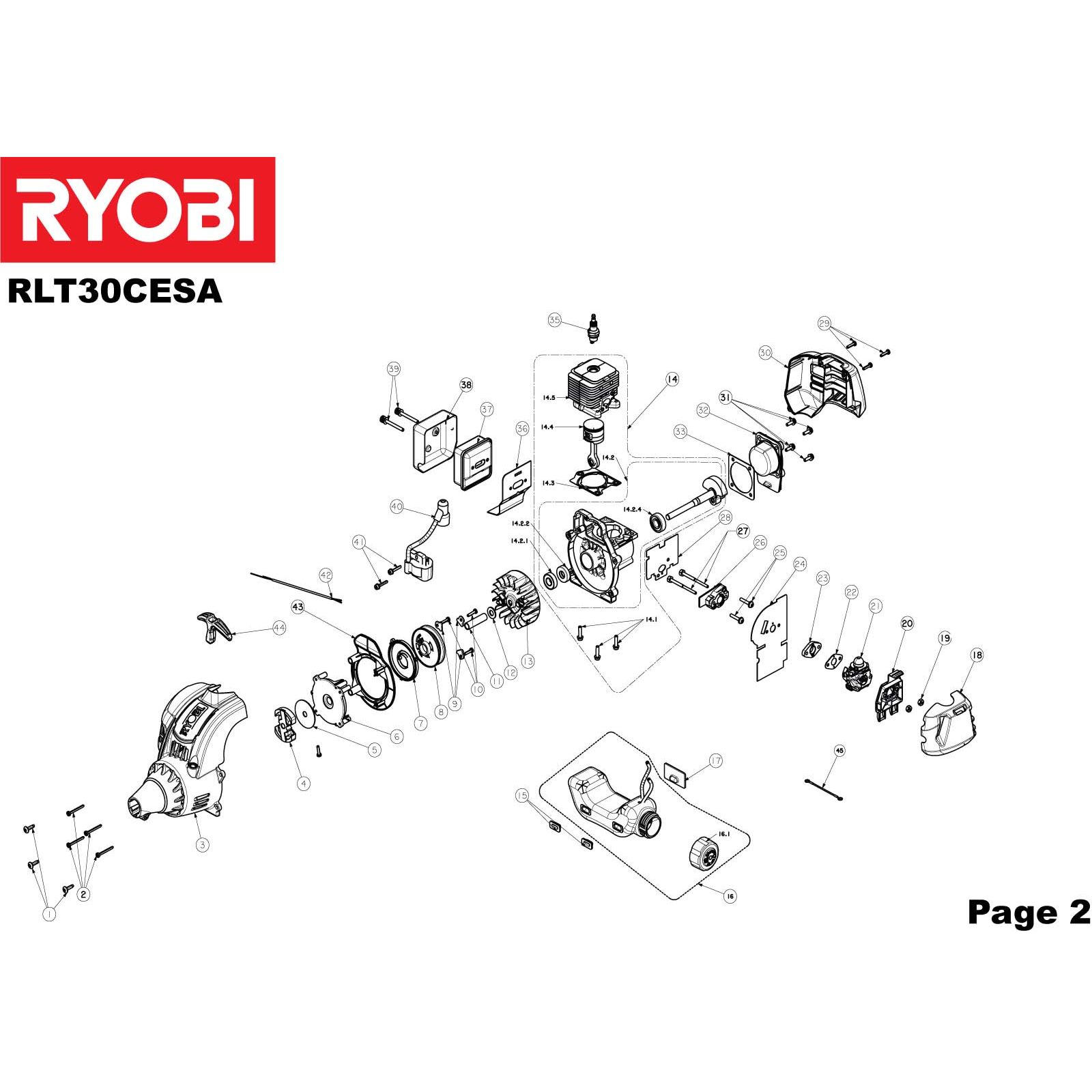 Buy A Ryobi Rlt30cesa Spare Part Or Replacement Part For Your 30cc Line