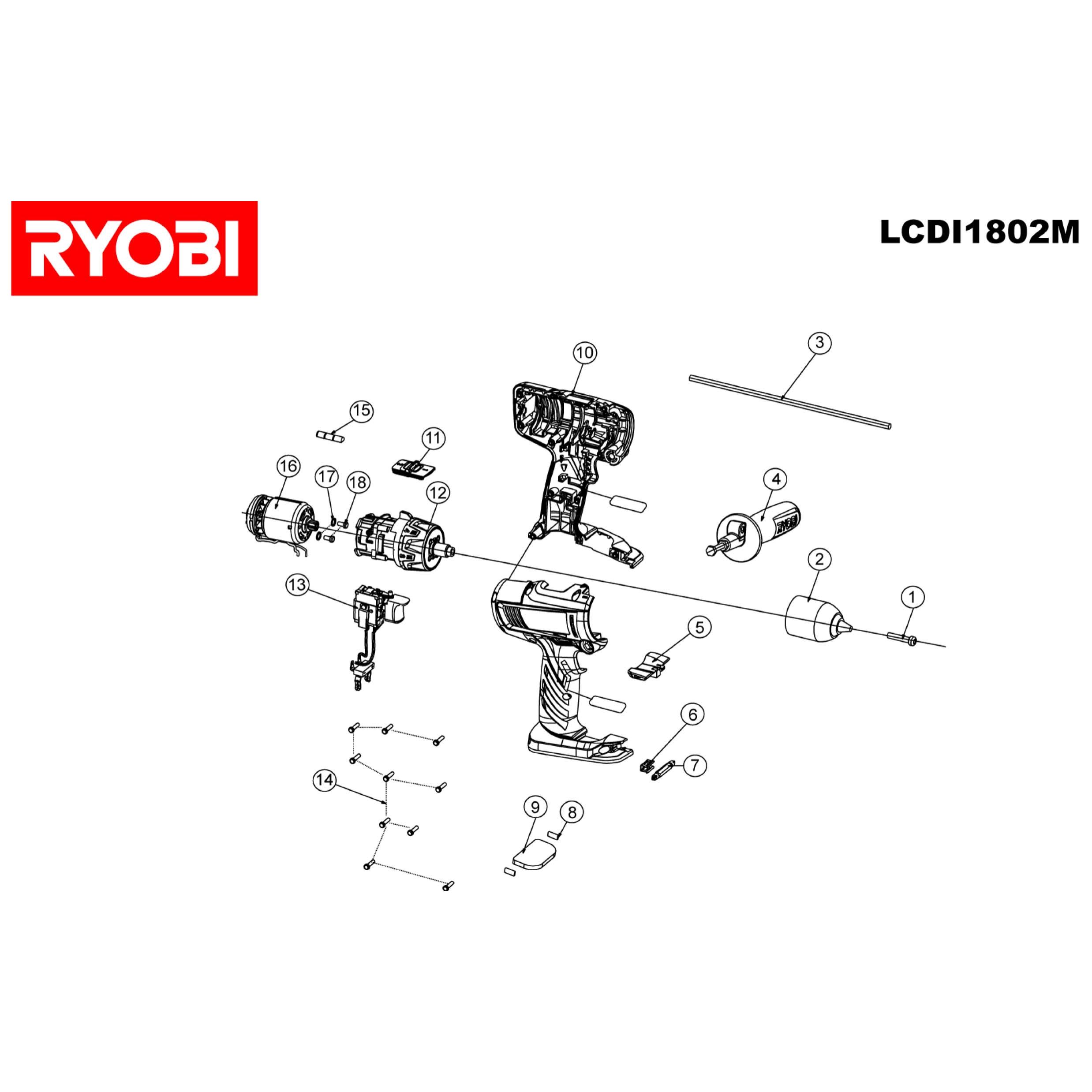 Ryobi CBL1802LBC Spare Parts