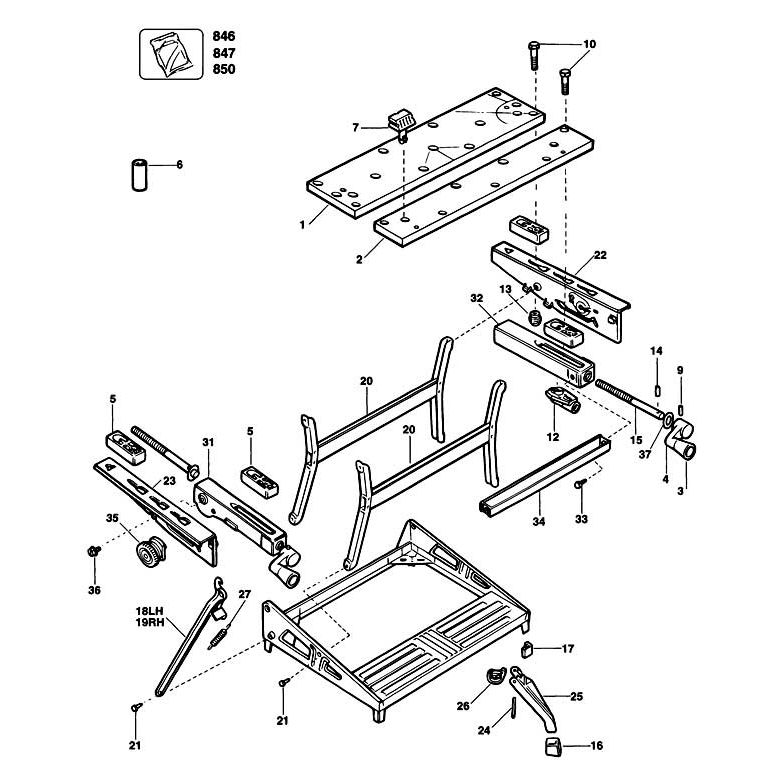 Black & Decker WM800 Type 1 Workmate Spare Parts