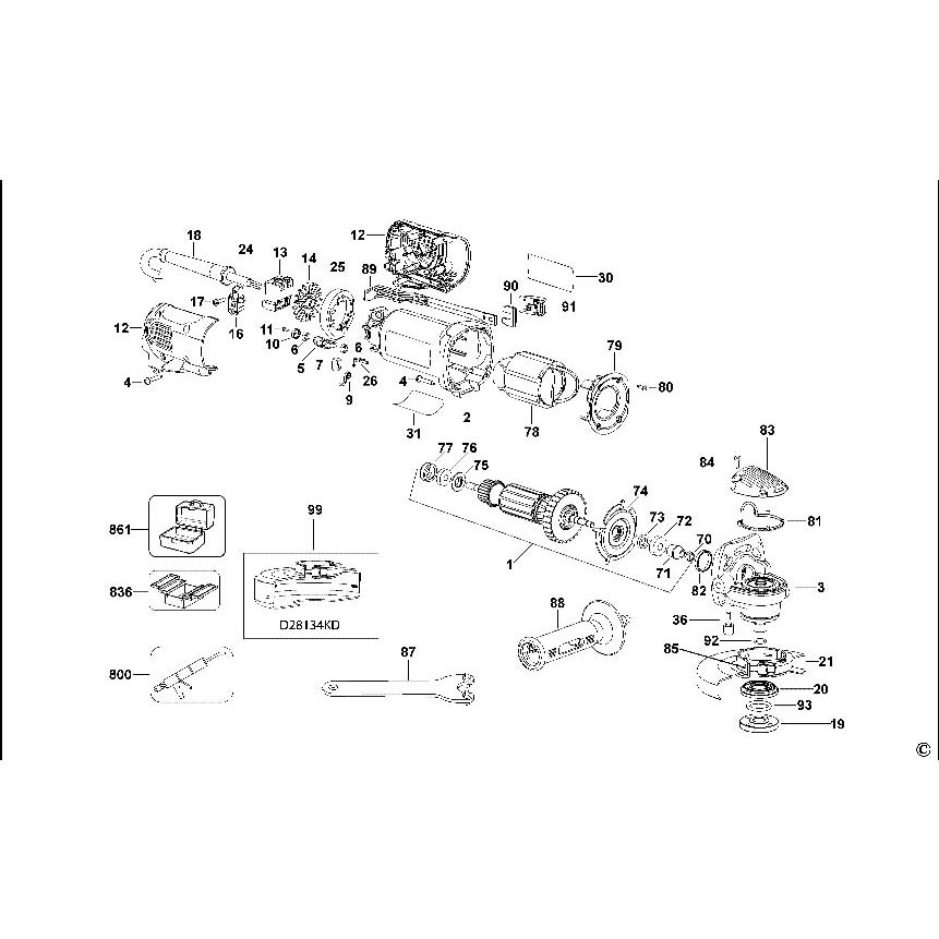 Buy A Dewalt D28134 Spare part or Replacement part for Your SMALL ANGLE ...