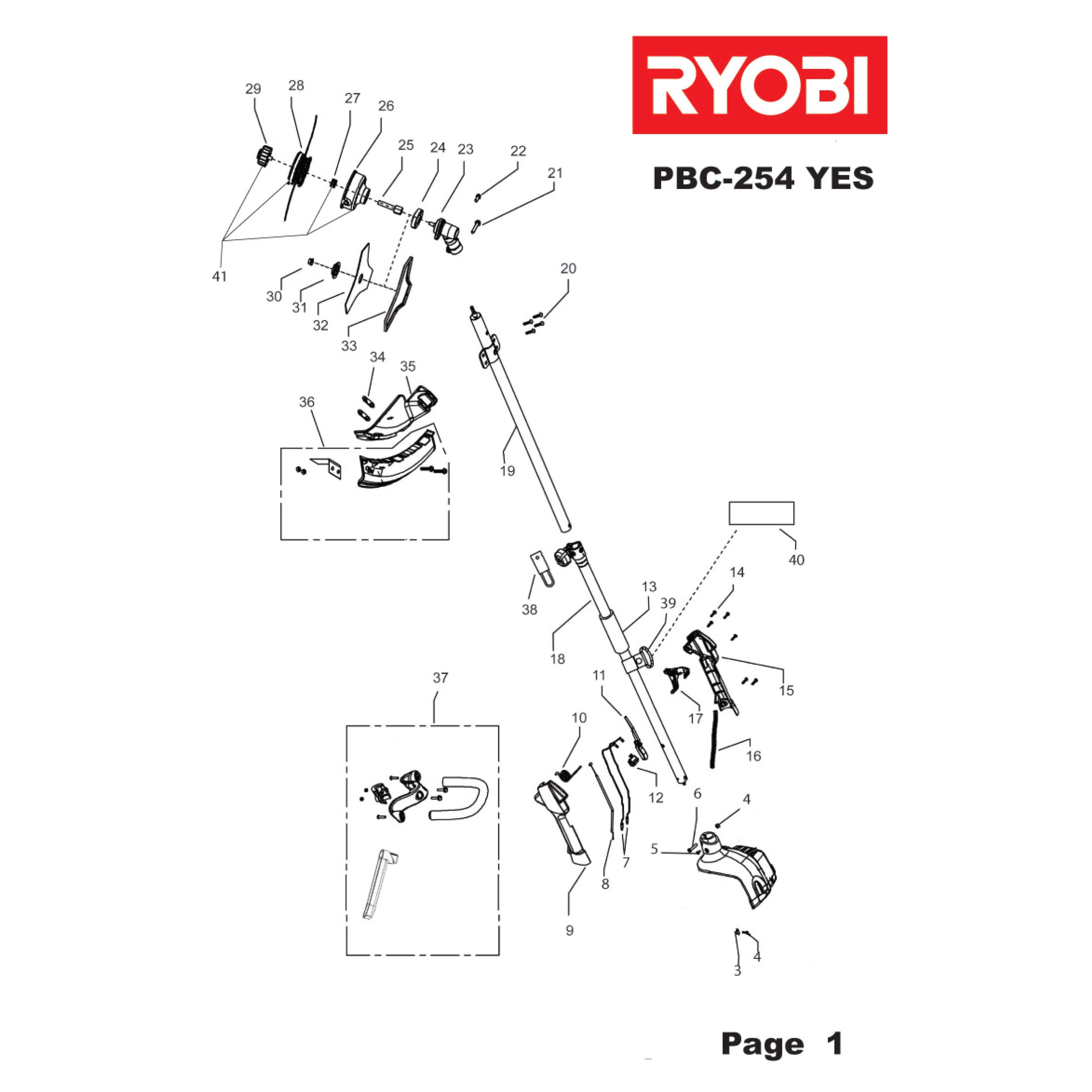Buy A Ryobi Pbc254yes Type No 5133000906 Spare Part And Fix Your Ryobi