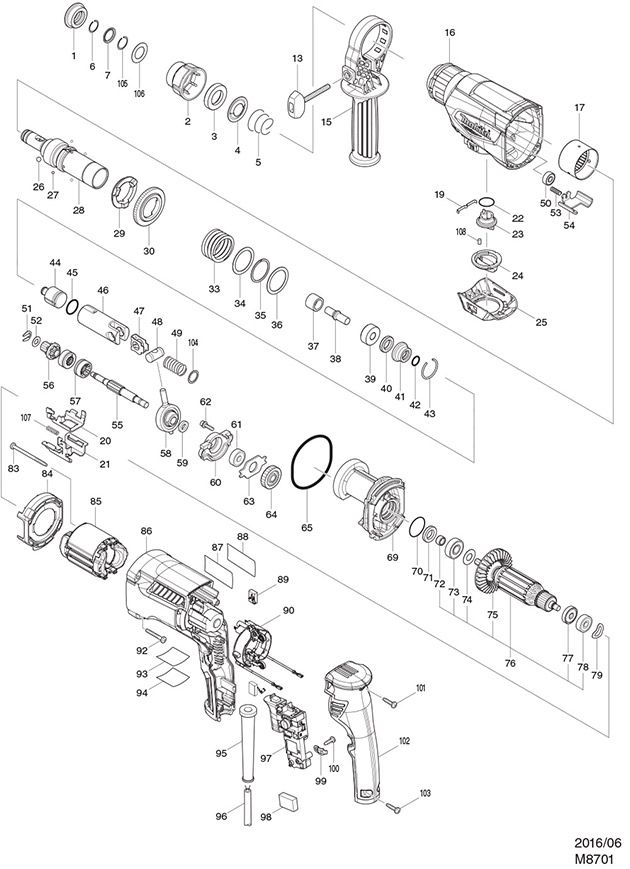 Buy A Makita M8701 Spare part or Replacement part for Your Rotary