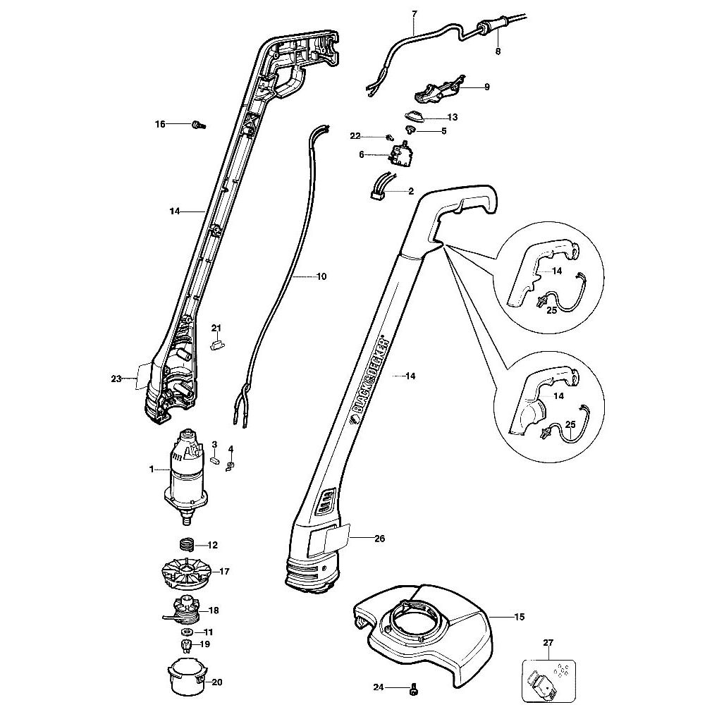 Black Decker GL330 Spare Parts List Type H1E