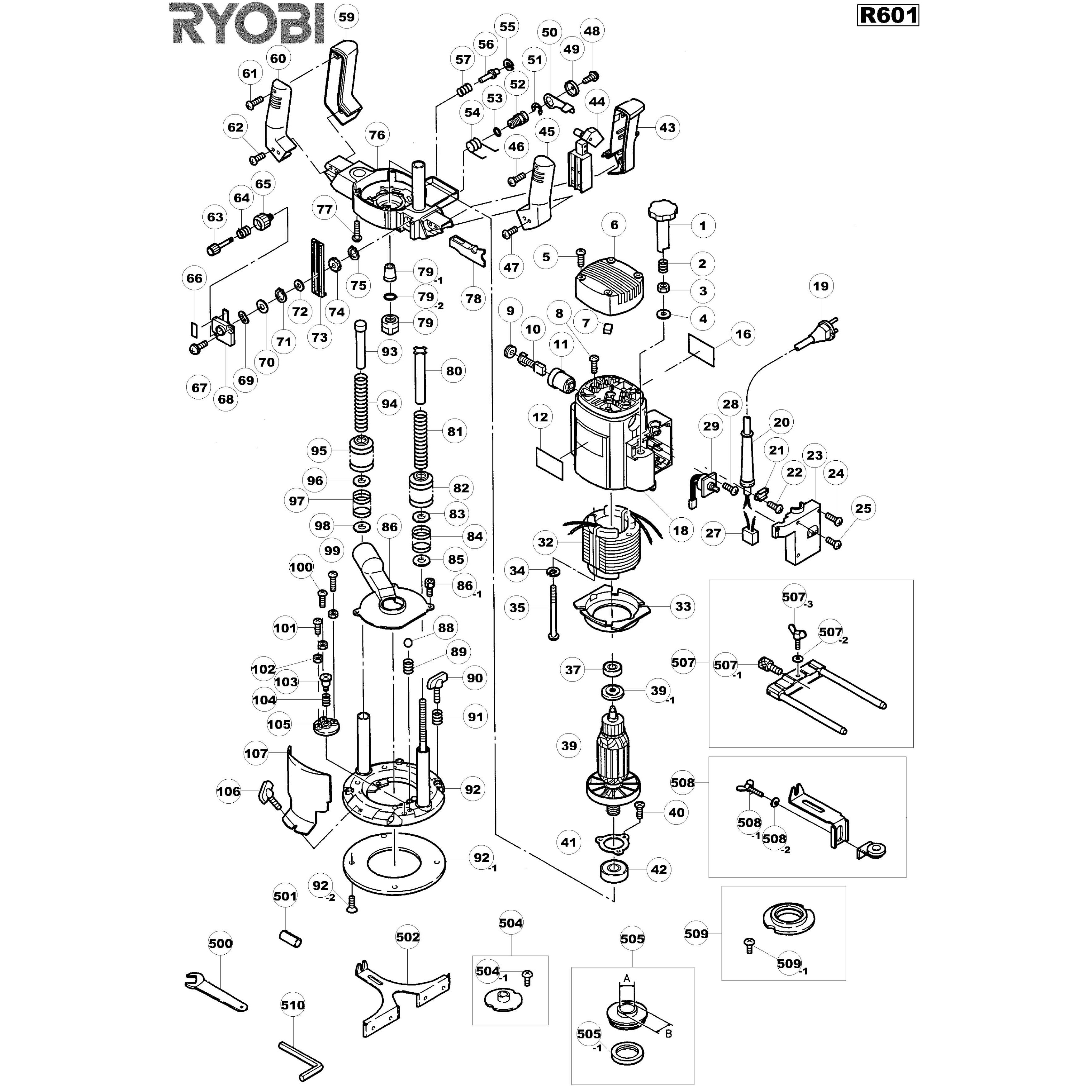 Ryobi r18ag7 схема