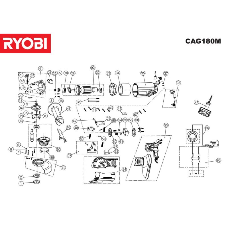 Ryobi CBL1802LBC Spare Parts