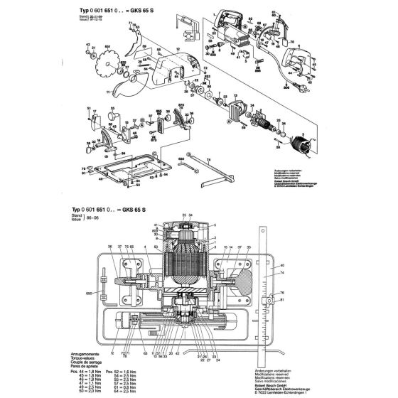 Buy A Bosch GKS 65  S CLAMPING FLANGE 3600101510 Spare  Part 