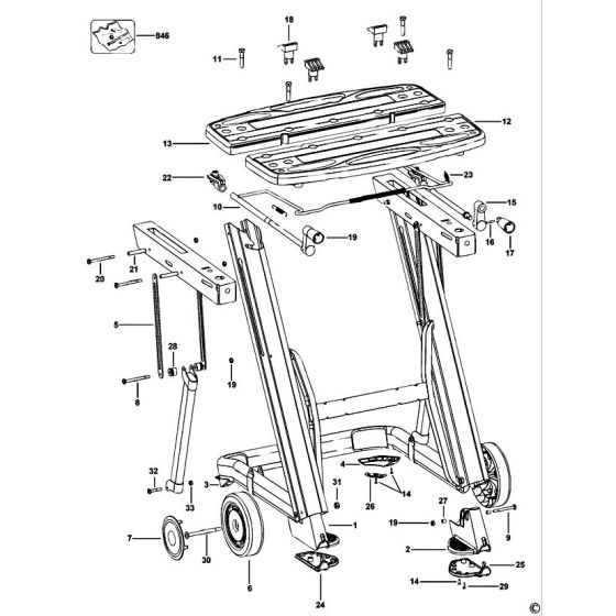 Black & Decker WM225 Type 2 Parts Diagram for Workmate