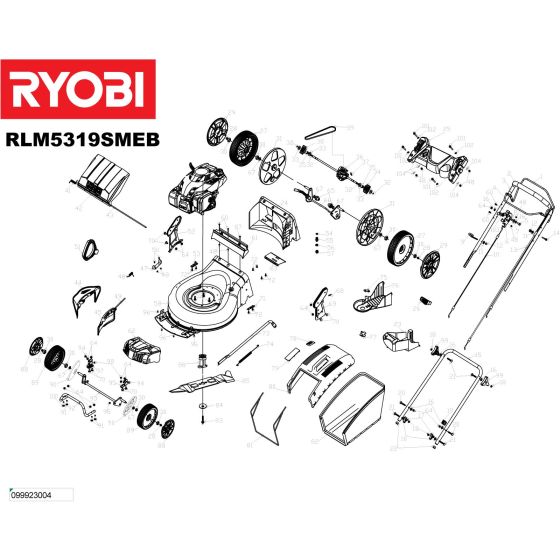 Buy A Ryobi RLM5319SMEB Spare or Replacement part for Your 53cc 190MM Lawnmower and Fix Machine Today