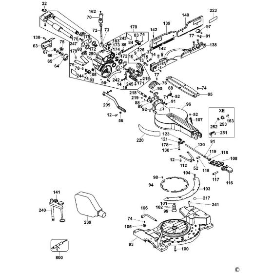 Dewalt DW712N Spare Parts List Type 3