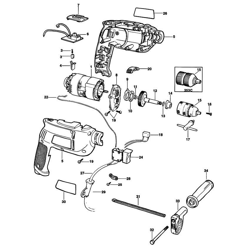 Buy A Black Decker KD353C SA SPINDLE GEAR SERVICE 747323 49