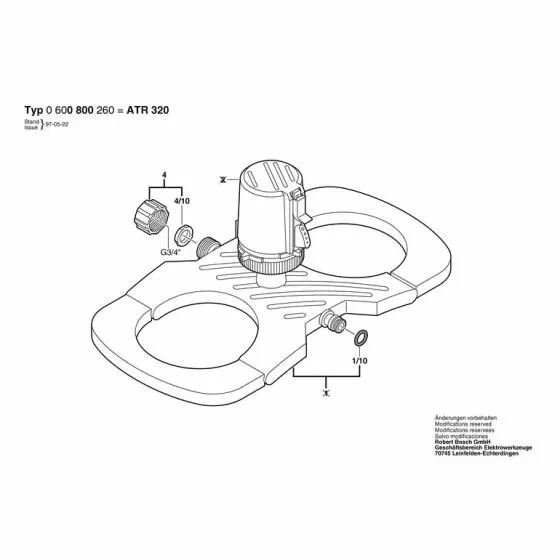 Bosch ATR 320 O-RING 11x2.5 MM 1609351000 Spare Part Type: 600800260