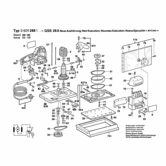 Bosch GSS 28 A SUPPRESSOR BOX 2604465029 Spare Part Type: 0601288103