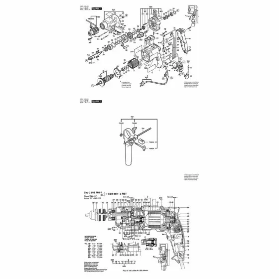 Bosch CSB 850-2 RET WING SCREW M6x(15)55 1613480008 Spare Part Type: 603166403