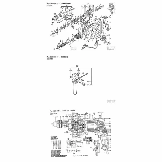 Bosch CSB 850-2 RET KEYLESS CHUCK Spare Part Type: 603166470