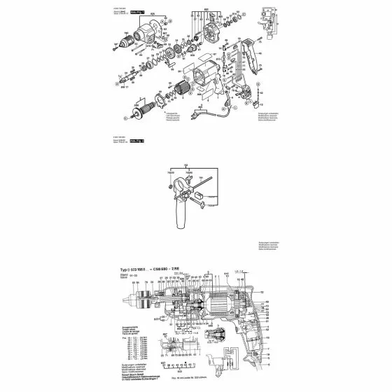 Bosch CSB 850-2 RCE Type: 603166880 Spare Parts List