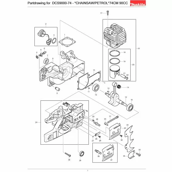 Makita DCS9000-74 FILLISTER (TORX)HEAD SCREW M6 908006145 Spare Part