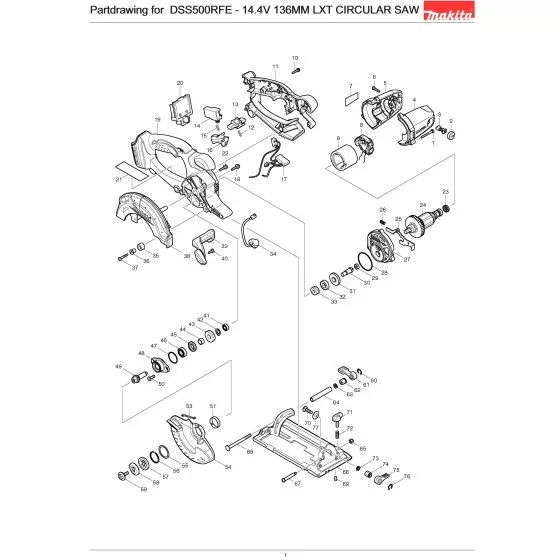 Makita DSS500 RUBBER SLEEVE 6 BCS550/BSS500 262566-0 Spare Part