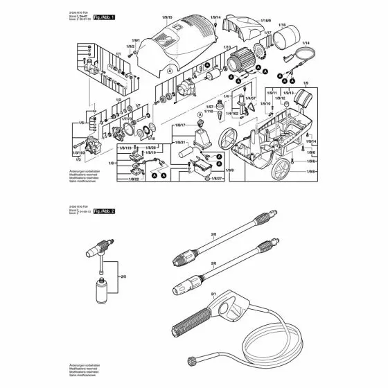 Bosch AQUATAK 1200 PLUS PARTS SET F016F03388 Spare Part Type: 3600H76F70