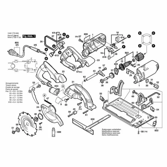 Bosch GKS 160 HANDLE 1605500247 Spare Part Type: 3601F70070