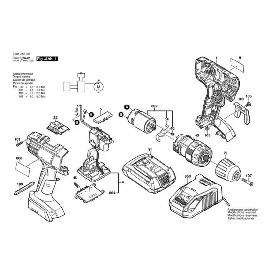 Bosch GSB 18-2-LI CHARGER EU 230/7.2-24V 2607225423 Spare Part Type: 3601JA5300