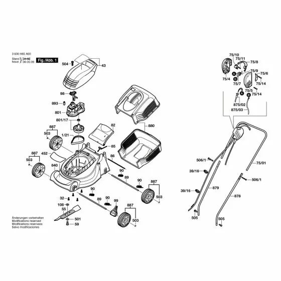 Bosch ROTAK 320 Self-Cutting Screw 4x19 MM F016T49429 Spare Part Type: 3 600 H85 A70