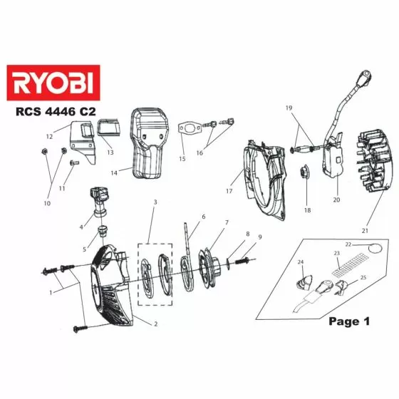 Ryobi RCS4446C2 JOINT CARTER BAS MOTEUR RCS4450 C Not Available Spare Part