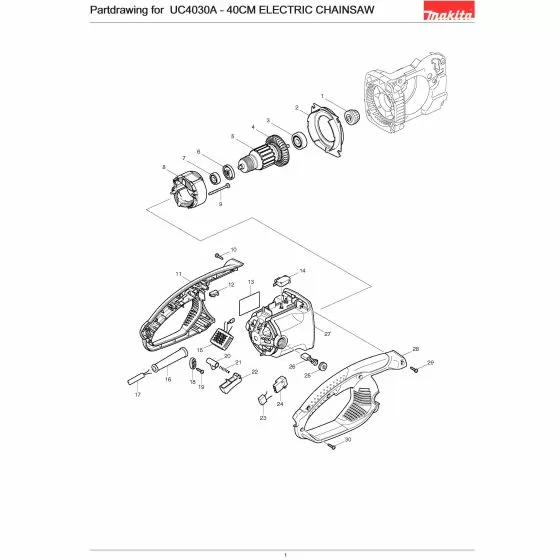 Makita UC4030A Spare Parts List