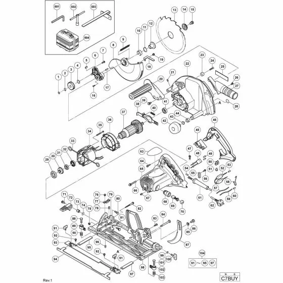 Hitachi C7BUY LEVER (A) W/STOPPER 322600 Spare Part