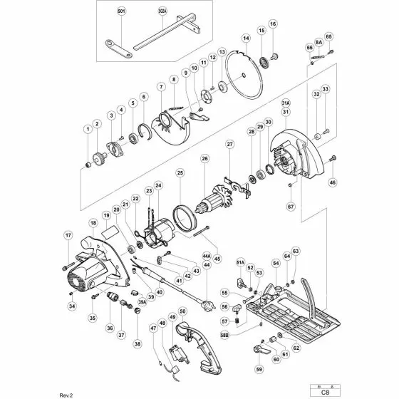 Hitachi C8 DUST WASHER (B) 302429 Spare Part