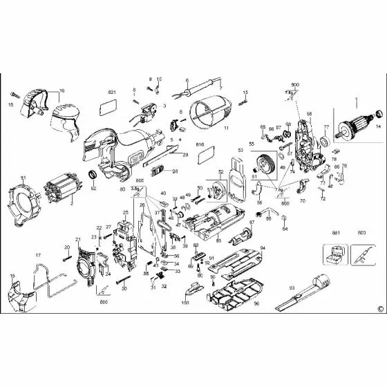 Dewalt DW333 Spare Parts List Type 1