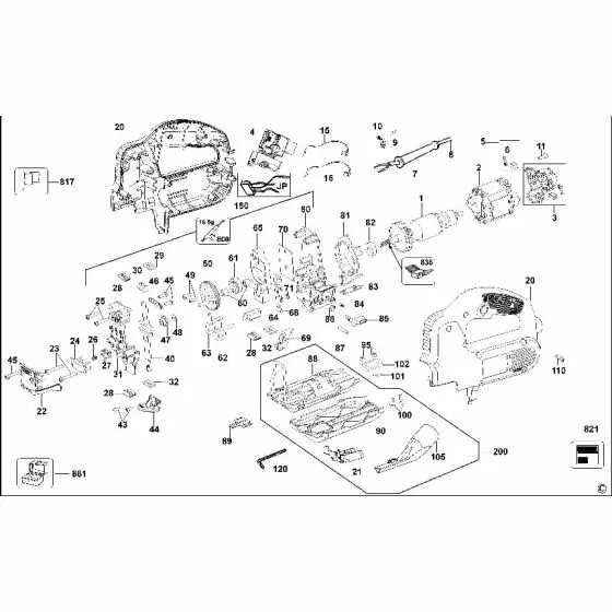 Dewalt DW341K SA ARMATURE 115V (SERVICE) 494036-01 Spare Part Type 3