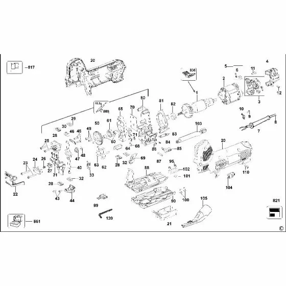 Dewalt DW343K Spare Parts List Type 2