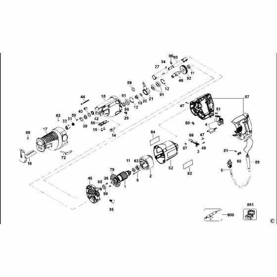 Dewalt DW310 Spare Parts List Type 2