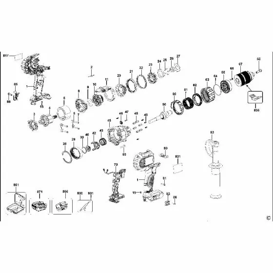 Dewalt DCD980 Spare Parts List Type 10