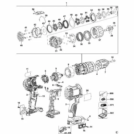 Dewalt DCD730 ANVIL ASSEMBLY N157720 Spare Part Type 10