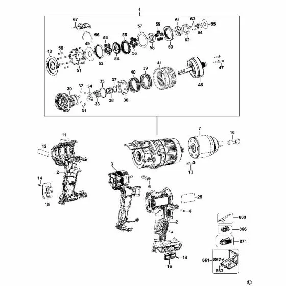 Dewalt DCD795 COLLAR N181497 Spare Part Type 10