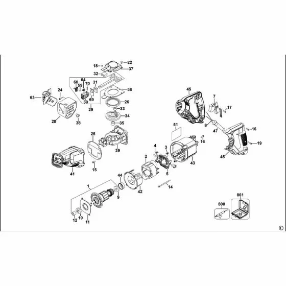 Dewalt DWE305PK Spare Parts List Type 1