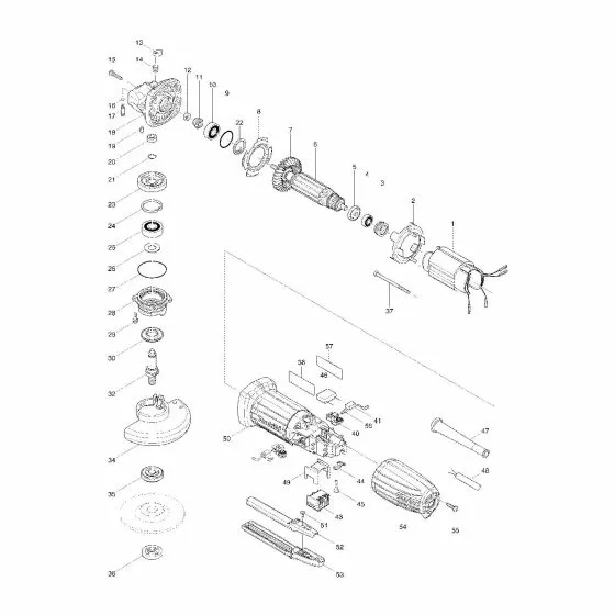 Makita GA4034 NOISE SUPPRESSOR MT814/815 645200-1 Spare Part