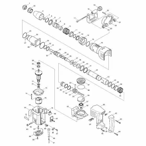 Makita HM1202C FLUORIDE RING 28 HM1202C/HR500 213431-6 Spare Part