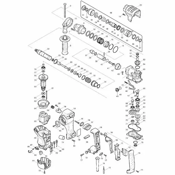 Makita HR2811FT Spare Parts List