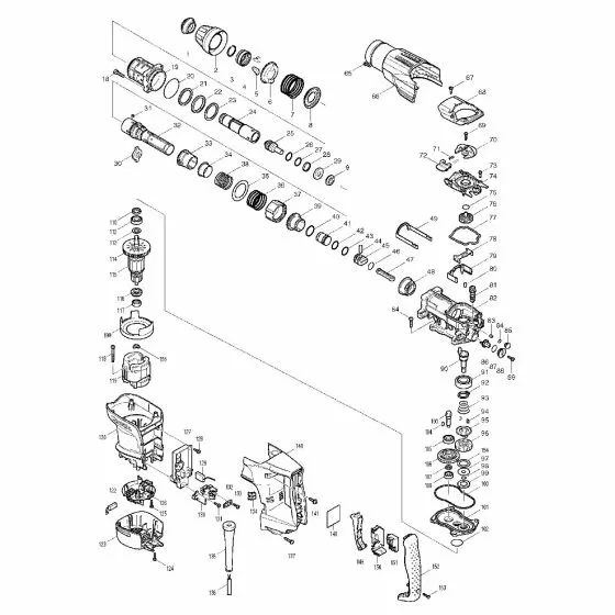 Makita HR3540C Spare Parts List