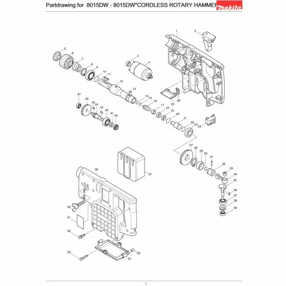 Makita 8015DW WING BOLT M8X40 251881-7 Spare Part