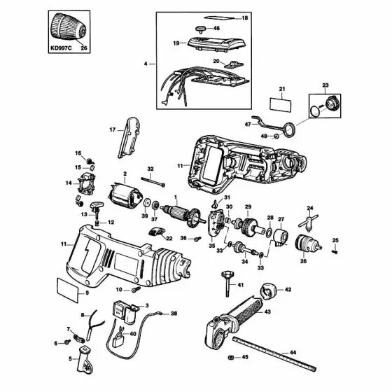 Black & Decker KD997CRT SPRING 748158 Spare Part Type: 1