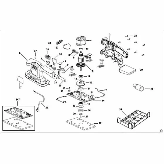 Black & Decker KA196E SCREW 747329 Spare Part Type: 2