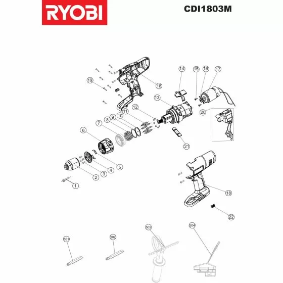 Ryobi CDI1803M CLUTCH CAP WASHER OD46XID34.2X1.2MM 680403004 - 5131011935 Spare Part