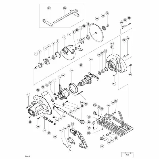 Hitachi C8 Spare Parts List