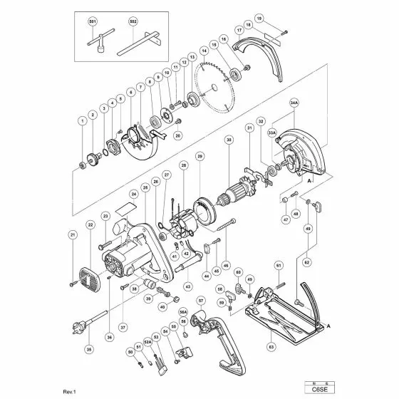 Hitachi C6SE Spare Parts List