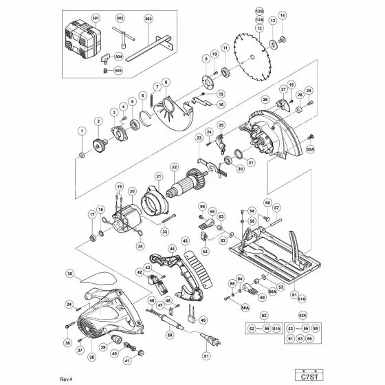 Hitachi C7ST Spare Parts List