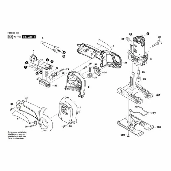 Dremel 6800 Spare Parts List Type: F 013 680 000