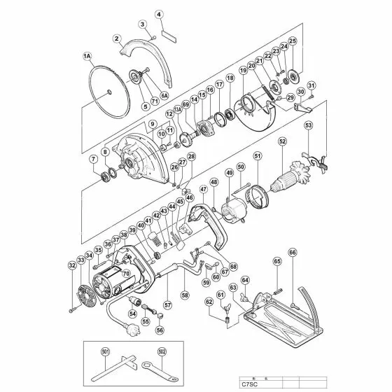 Hitachi C7SC Spare Parts List